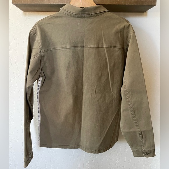 Monrow|Olive Anorak Jacket with Stripe Detail on Sides, Size Large•••Shaket - Picture 5 of 14